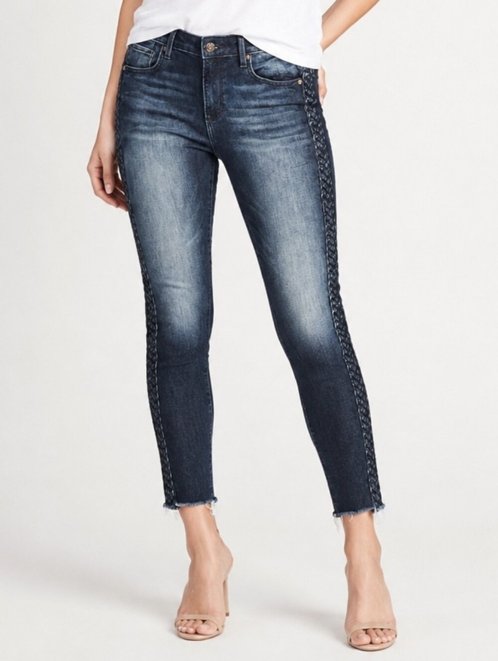 ❤️ DRIFTWOOD JACKIE BRAIDED SIDE STRIPE SKINNY JEANS, 4 (27)